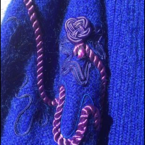 NWT! Career Vintage 80’s 90’s woman’s Sweater cardigan wool mohair embroidery - Picture 9 of 11